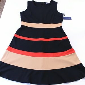 Tommy Hilfiger Colorblocked Fit & Flare Dress, 14